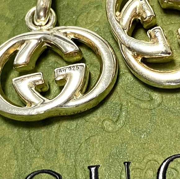 PAIR OF GUCCI DOUBLE G STATEMENT EARRINGS 925 sterling silver - Picture 3 of 14